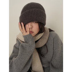Nothingnowhere 23fw Low-key Retro Bi Small Equipment Comfortable Stretch Wool Knitted Beanie