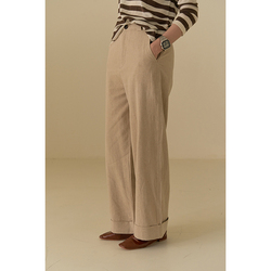 Nothingnowhere Fw23 Early Autumn Atmosphere, Fashionable, Free And Comfortable Cotton And Linen Cuffed Straight Pants