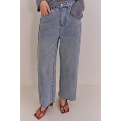 Nothingnowhere Ss23 Refreshing Summer Feel Soft Frayed Double Side Line Jeans