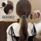 Facial mask beads hair circle trendy internet celebrity head rope new high-end rubber band women's head tie high ponytail hair rope headwear