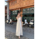 MULVAN white dress women's v-neck suspender skirt high-end loose temperament long skirt vacation style fairy skirt
