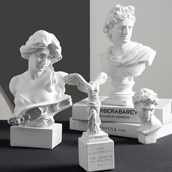 Nordic Figure Sculpture Ornaments David Plaster Statue Art Head Sculpture Wine Cabinet Home Living Room Desktop High-End Decorations