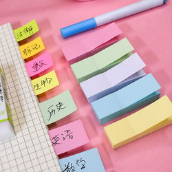 Long Sticky Notes with Adhesive, Fluorescent Color, 76X20Mm, Memo Notes, Reusable Sticky Notes, Colorful Sticky Note Paper, Label Stickers