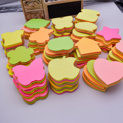 Leaf-Shaped Sticky Notes, Colorful Sticky Notes, Heart-Shaped Random Stickers, Memo Notes, Fluorescent Color, Round Apple-Shaped Reusable Sticky Notes