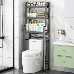 Smart Toilet Storage Rack Above the Toilet in the Bathroom, Multi-Functional Bathroom Floor-Standing Multi-Layer Storage Shelf, No-Drill Storage Layer Behind the Toilet