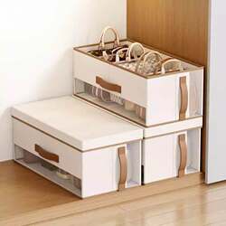 Fabric Bag Storage Organizer, Wardrobe Compartment Organizer Box, Dust-Proof Storage Bag, Space-Saving Bag Storage Rack