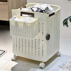 Dirty Laundry Basket for Home Use, Foldable, Stylish and Large Capacity, Wall-Mounted Laundry Basket for Bathroom