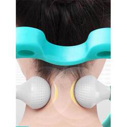 Japan's Newly Upgraded Silicone Manual Cervical Massager, Neck Roller, Neck Clamp, Fatigue-Relieving and Massage Device