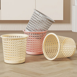 Trash Can for Home Use in Living Room, Bedroom, Kitchen, Toilet, Bathroom, Large Capacity, Office Plastic Hollow Wastebasket Without Lid