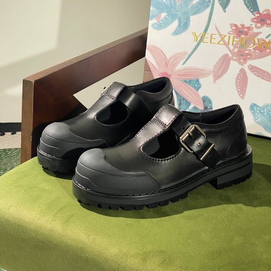 
Physical counter withdrawal designer brand British style thick-soled Mary Jane shoes women's genuine leather buckle women's shoes 7752
