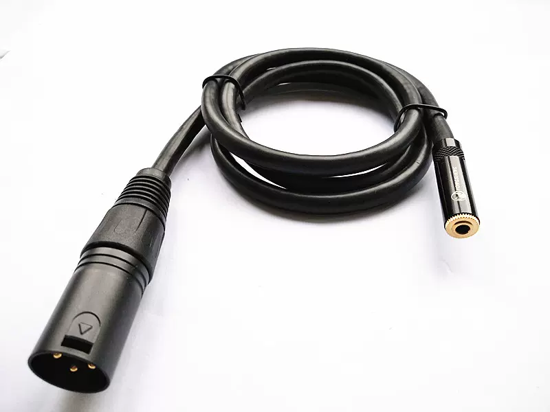 纯铜xlr 转小三芯线 3.5母转卡侬公头线 单返摄像机 转换线