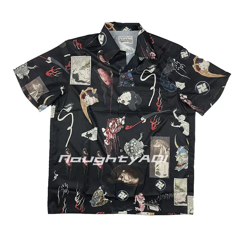 KAPITAL 平田和宏 数字プリント 長袖Tシャツ サイズXL 2025AW KAPITAL 平田和宏寬版棉麻寶石短袖襯衫現貨K2504SS147