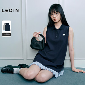 
Lecho A-line knitted dress for women 2025 summer new style hem splicing fake two-piece commuter short skirt