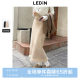 Lecho straight long skirt for winter new tassel hem design skirt loose and covers flesh to show high skirt