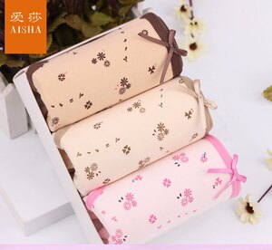 Genuine Esha underwear Ms. Pure Cotton Bacing Flower Fresh Driven Sexy and Comfortable Student Printed Gift Box