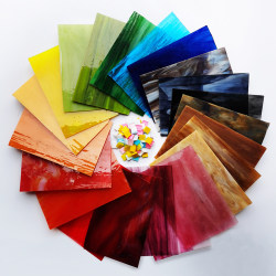 DIY Stained Glass Handmade Mica Glass Mural Tiffany Fragments Light-Transmitting Tiffany Lamp Large Mosaic