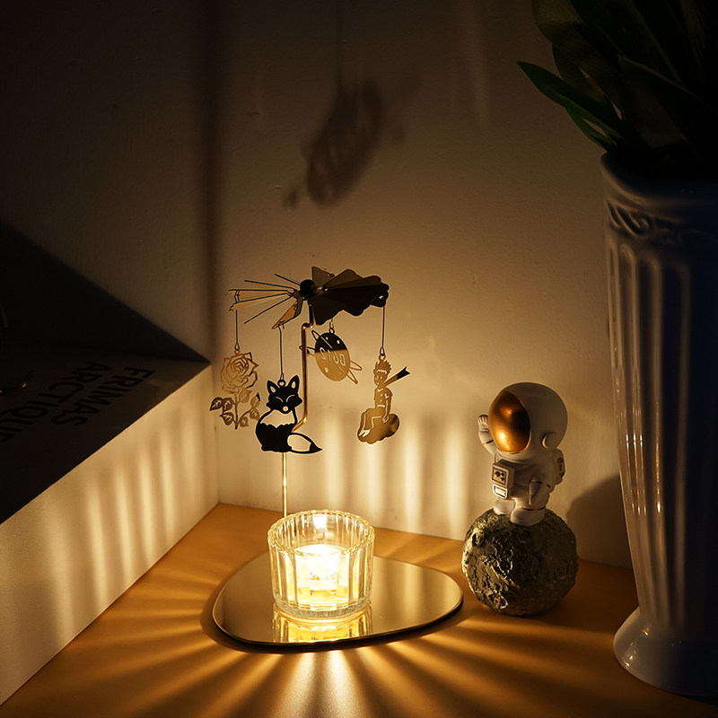 星の王子さま 回転キャンドルホルダー - ヨーロピアンスタイルの合金製