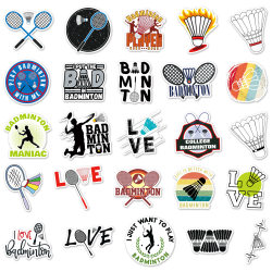 Cross-border Stickers badminton 50 sports stickers children diy reward decoration waterproof repeated stickers