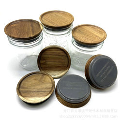 Spot 90mm acacia wood lid mason jar lid high tube glass bottle storage jar sealed jar storage jar wooden lid cup lid