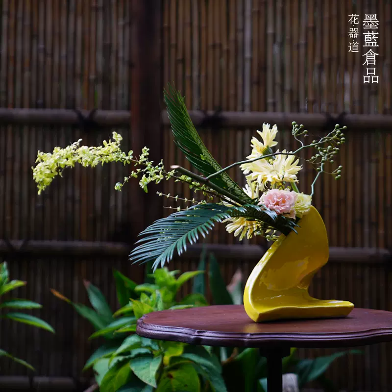 池坊 生け花 生花 花器 花瓶 ガラス 自由花 草月 小原 【絶品】 - 花瓶 ...