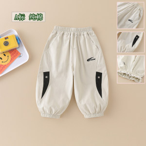 
Boys' pants, summer thin baby overalls, new handsome casual pants, trendy and cool children's anti-mosquito pants for small and medium-sized children