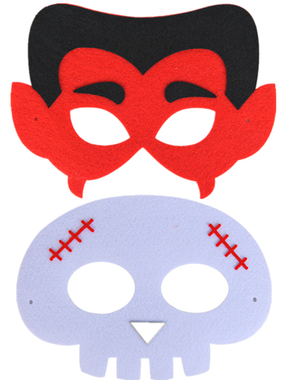 10 Maschere Feltro Halloween Zucca Pipistrello Vampiro Maschere Halloween Feltro 10 Pezzi - Costumi Per Bambini Con Zucca, Vampiro, Strega Maschere Feltro Zucca Vampiro