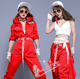Chinese style dance performance jazz dance KPOP women's group played hip -hop street dance red conjoined work pants
