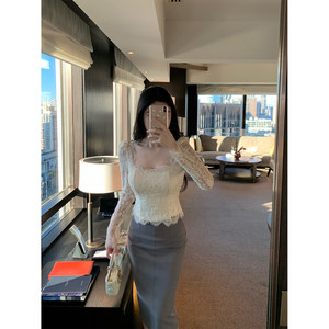 
THE SWAN Sihuang Light Luxury Apometre Proposal Female Proposal Set Up Series Lace Pure Top Skirt
