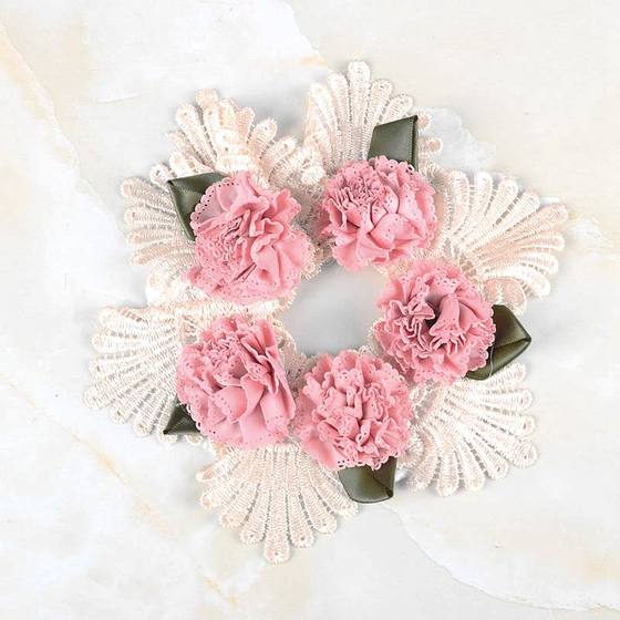 Fabric three-dimensional flower air conditioner pipe hole decoration wall hole wall skin damage block lace discarded hole cover flower sticker