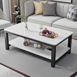 
Home office sofa long hair shaped tea table height 40/50/60cm double layer guest coffee table small table dining table dual use