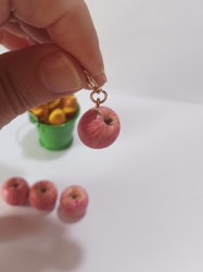 Peace and Joy Japanese-Style Handmade Miniature Food Toy Realistic Small Apple Pendant Bag Charm Zipper Pull Christmas Gift