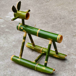 Bamboo tube rocking horse toy single bamboo horse wooden horse