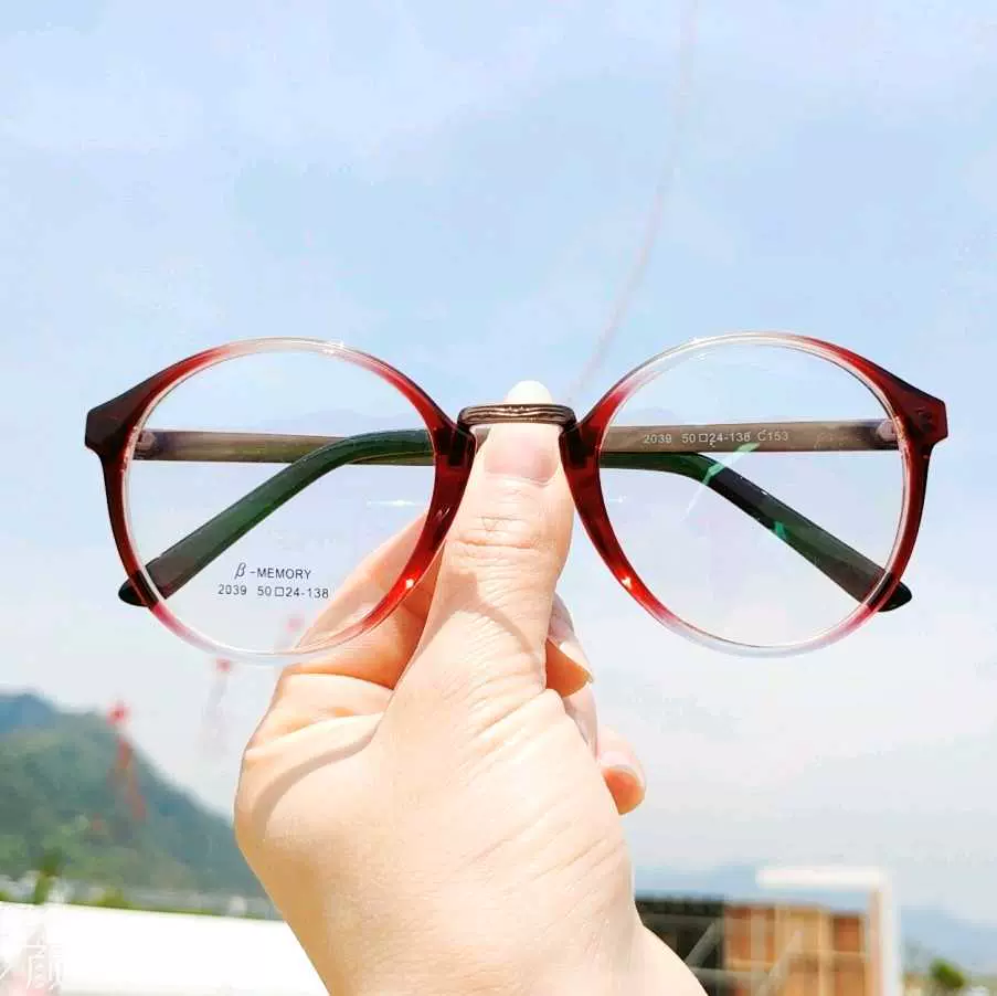 Tr90眼镜框架大圆款女性眼睛框韩版可配近视防辐射光学眼镜