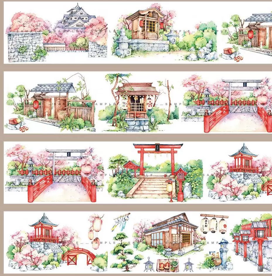 沉睡时光分装胶带莹澈花境惬意时光花时错春日神社