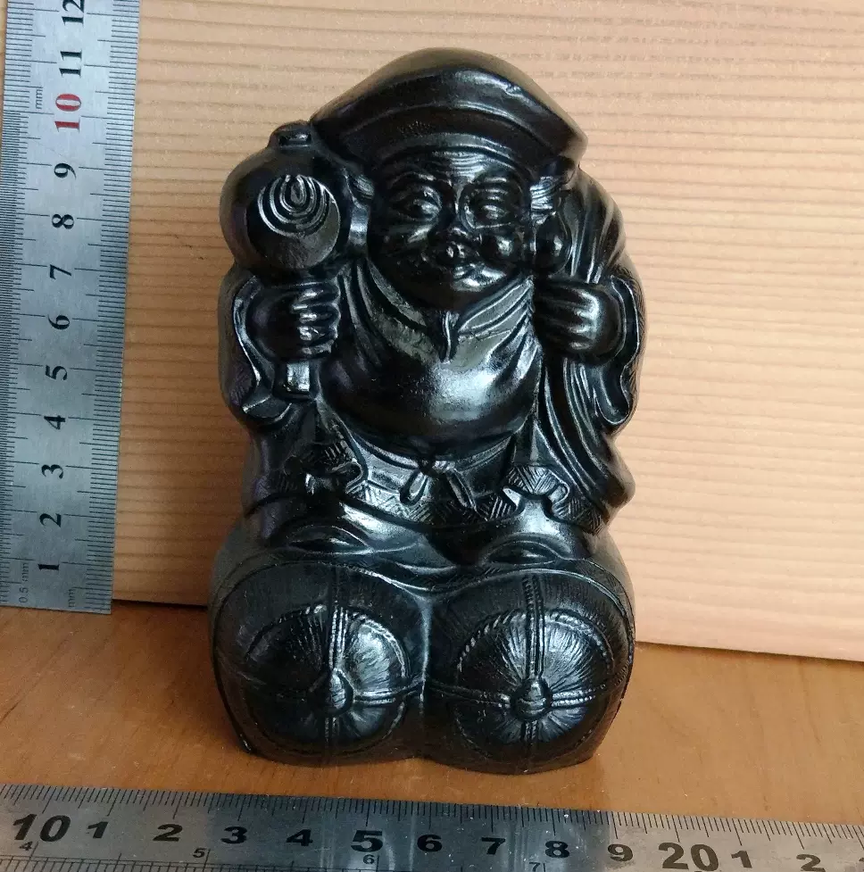 大黑天财神像摆件日本古董古铜器储钱罐-Taobao