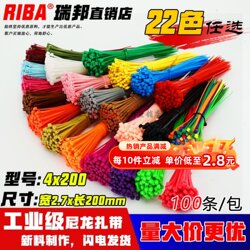 Factory Label 4X200 Red Yellow Blue Green Tie Straps Colorful Nylon Cable Ties Storage Promotion Recommendation