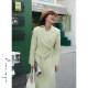 Elwing original fruit green long-sleeved suit high waist skirt suit women's 2025 autumn new casual two-piece set