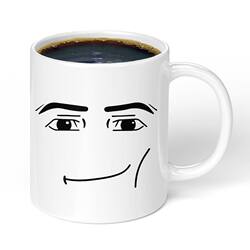 Cute and Simple Roblox Woman's Facial Expression Mug, Creative Ceramic Breakfast Coffee Milk Cup for Boys