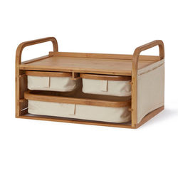 Japanese-Style Light Luxury Dressing Table Desktop Cosmetics Storage Box Drawer-Type Multi-Layer Fabric Organizer Box for Home Use ins