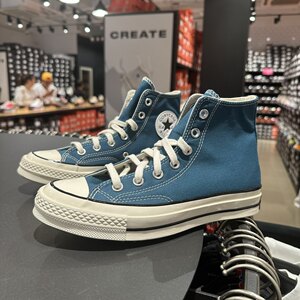 Converse Converse Genuine 1970s Peacock Blue Gao Bang men and women couples high -top canvas shoes A05589
