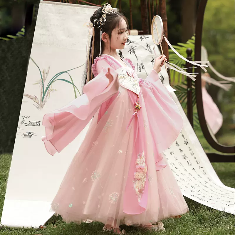 汉服女童2025古风儿童仙气公主裙新国风唐装超仙古装