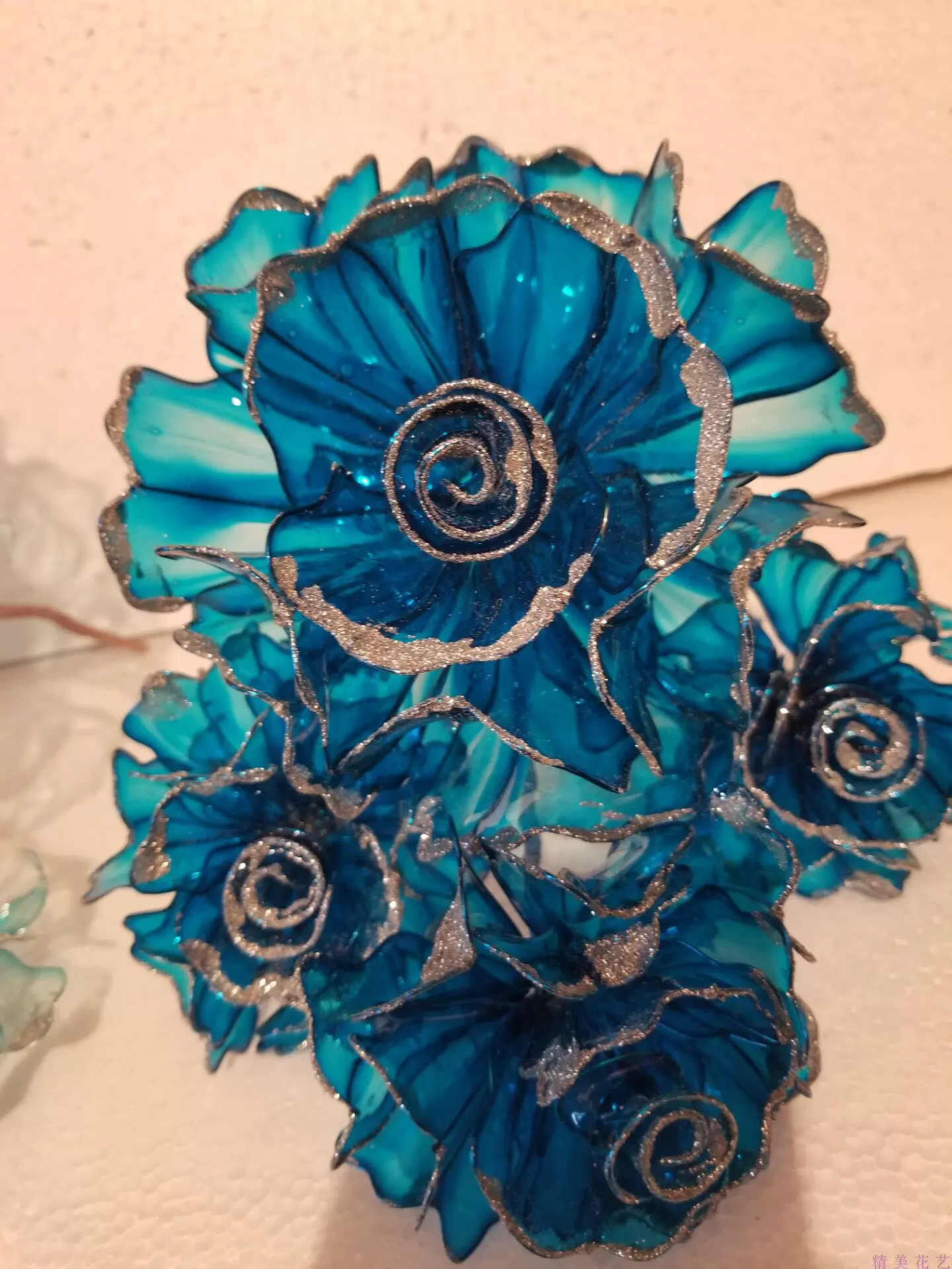 水晶花成品水晶花材料 玫瑰花 造花液diy玫瑰室内摆件 Taobao