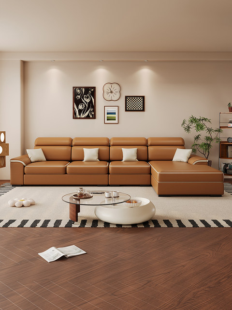 View of Modern Minimalist I Shape Office Sofa Set PU/Leather Modular Apartment ...