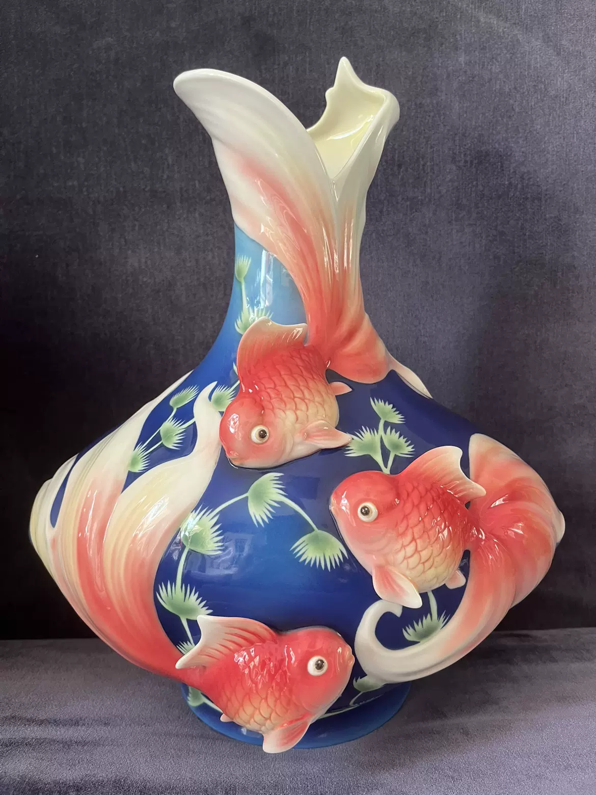 Franz法蓝瓷福禄金鳞大花瓶（限量1688，有原盒证书）-Taobao