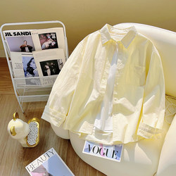 Cream Apricot Color Elegant Pure Cotton Shirt for Women 2026 Autumn and Winter New Korean Style Long-Sleeved Embroidered Layered High-End Shirt