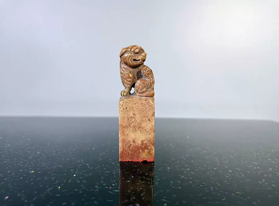 清 寿山石獅鈕印章 中国 古美術 ▽鴻▽清朝時代 寿山石 田黄石彫