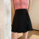 Black large size lotus edge A -line short skirt fat MM is thin high waist bag hip skirt summer new versatile skirt female female