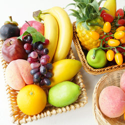 Simulated Weighted Fake Fruit Set with Fruit Basket Lmdec Fake Vegetables and Fruits Decorative Model Home Furnishings