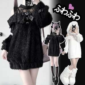 
Mingjiu Academy y2k subculture mass-produced lace suit hollow off-shoulder lace spring long black sweater jacket