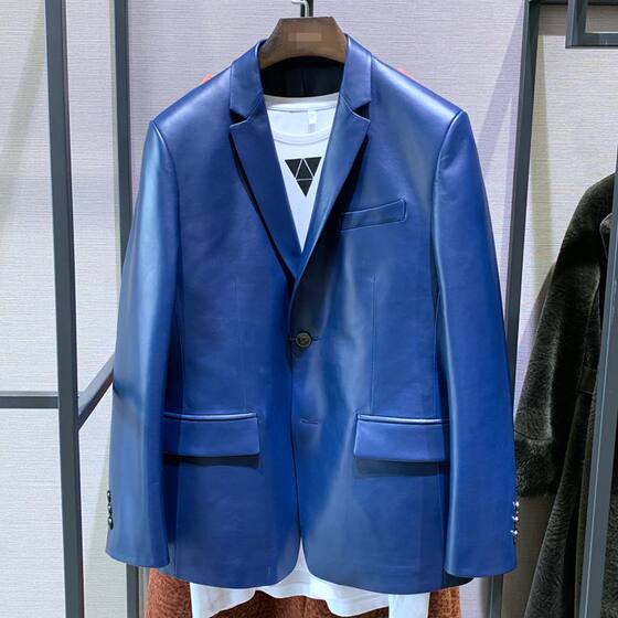 
Genuine leather jacket for men business casual and fashionable sheepskin suits for autumn and winter new handsome jacket Hezudin